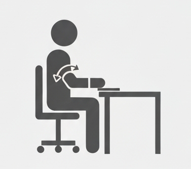 「肘90度以上」でキーボードを打つ